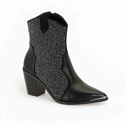 Bota Feminina Western Vizzano com Pedraria Preto