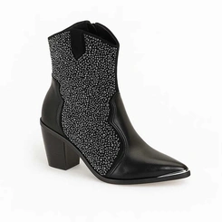 Bota Feminina Western Vizzano com Pedraria Preto