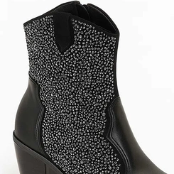 Bota Feminina Western Vizzano com Pedraria Preto