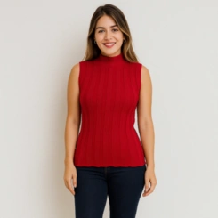 Blusa Feminina Tricot Floratta Garrafinha Canelada