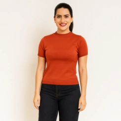 Blusa Feminina Modal Lisa Tricot Manga Curta