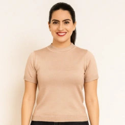 Blusa Feminina Modal Lisa Tricot Manga Curta