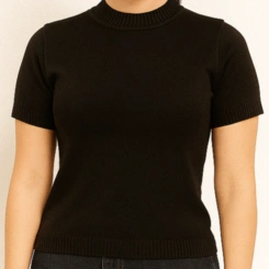 Blusa Feminina Modal Lisa Tricot Manga Curta
