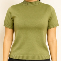 Blusa Feminina Modal Lisa Tricot Manga Curta