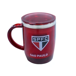 Caneca Térmica São Paulo Oficial Original 450ml Mileno Inox com Tampa