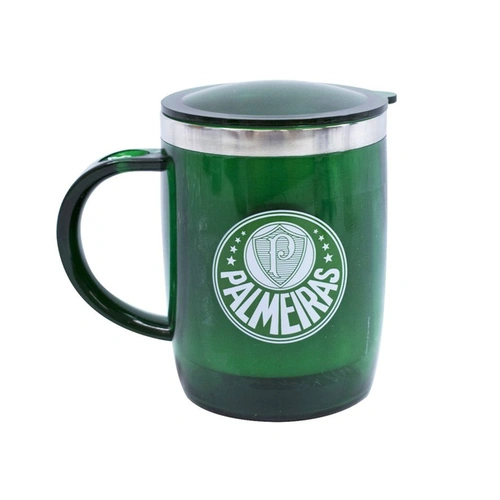 Caneca Térmica Palmeiras Oficial Original 450ml Mileno Inox com Tampa