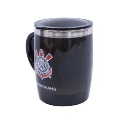 Caneca Térmica Corinthians  Oficial Original 450ml Mileno Inox com Tampa