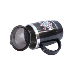 Caneca Térmica Corinthians  Oficial Original 450ml Mileno Inox com Tampa