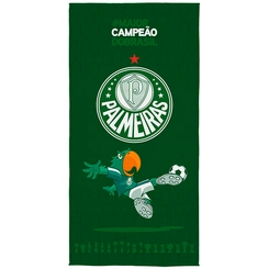 Toalha De Banho Aveludada Palmeiras Oficial Original 75cm x 1,40m