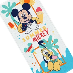 Toalha de Banho Infantil Lepper Felpuda Mickey Original 60cm x 1.20m