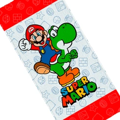 Toalha de Banho Infantil Lepper Felpuda Super Mario 60cm x 1.20m