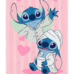 Toalha de Banho Infantil Lepper Felpuda Stitch 60cm x 1,20m