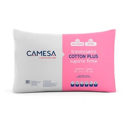 Travesseiro Camesa Cotton Plus Suporte Firme Antialérgico Anti-Ácaro