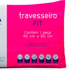 Travesseiro Camesa Fit  60cmx40cm Basic Lavável Fibra Siliconada Super Macio