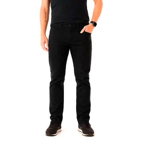 Calça Sarja Masculina Preta Tradicional Elastano