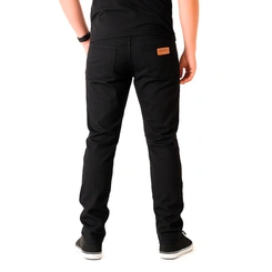 Calça Sarja Masculina Preta Tradicional Elastano