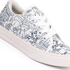 Tênis Infantil Cano Curto Estampado para Colorir