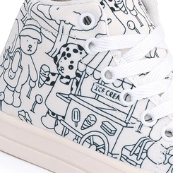 Tênis Infantil Cano Longo Estampado para Colorir