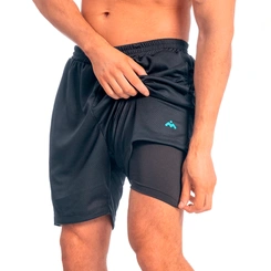 Shorts Masculino Mezul Dry Fit 2 em 1 com Compressão