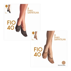 Kit 2 Pares Meia Feminina Sapatilha Fio 40