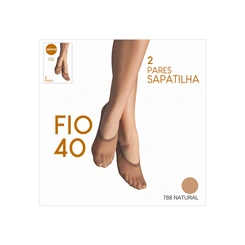 Kit 2 Pares Meia Feminina Sapatilha Fio 40