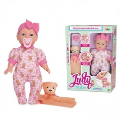 Boneca Judy Baby Faz Naninha Com Chupeta e Ursinho