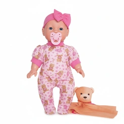 Boneca Judy Baby Faz Naninha Com Chupeta e Ursinho