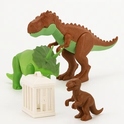 Conjunto de Dinossauros com Jaula Infantil Brinquedo Educativo