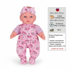 Boneca Pepita Sons de Bebê Interativa e Encantadora