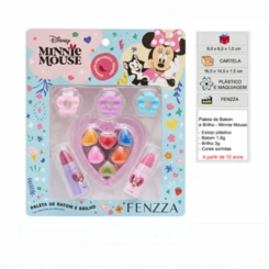Paleta de Batom e Brilho Maquiagem Infantil Minnie Mouse Fenzza
