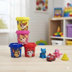 Massinha Divertida Patrulha Canina Kit com 4 Potes