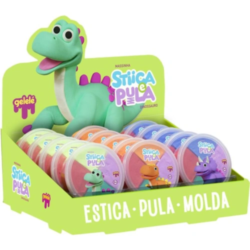 Massinha Stiiica e Pula Dinossauro Gelelé
