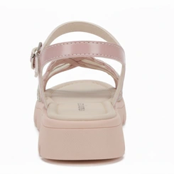 Sandália Infantil Flatform Rosa com Detalhes Trançados