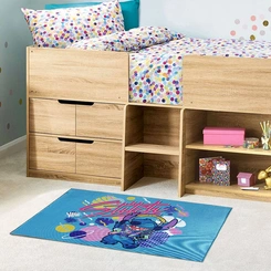 Tapete Infantil Antiderrapante Stitch Tropical Jolitex 70x110cm