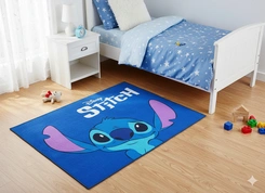 Tapete Infantil Antiderrapante Stitch Jolitex 70x110cm