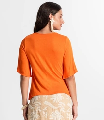 Blusa Feminina Rovitex Visco Tricot Manga Godê Elegante