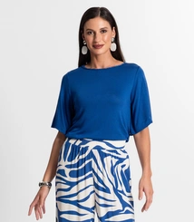Blusa Feminina Rovitex Visco Tricot Manga Godê Elegante