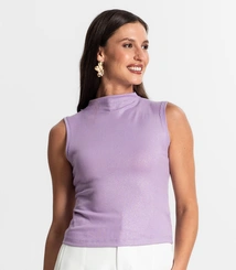 Regata Feminina em Ribana Canelada Lurex Rovitex