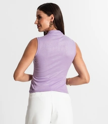 Regata Feminina em Ribana Canelada Lurex Rovitex