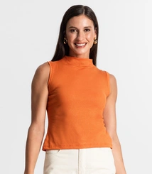 Regata Feminina em Ribana Canelada Lurex Rovitex