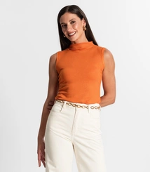 Regata Feminina em Ribana Canelada Lurex Rovitex