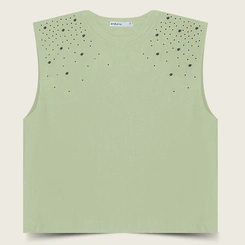 Regata Feminina Endless Viscose com Strass Conforto e Sofisticação