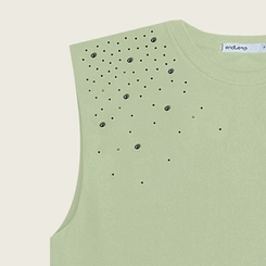 Regata Feminina Endless Viscose com Strass Conforto e Sofisticação