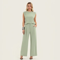 Regata Feminina Endless Viscose com Strass Conforto e Sofisticação