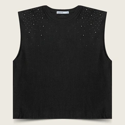 Regata Feminina Endless Viscose com Strass Conforto e Sofisticação