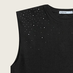 Regata Feminina Endless Viscose com Strass Conforto e Sofisticação