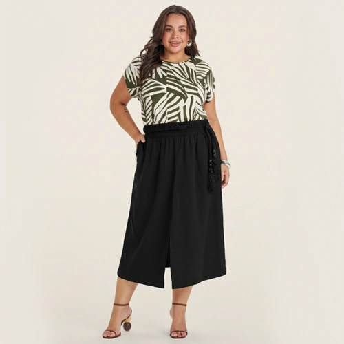 Blusa Manga Curta Plus Size Secret Glam Estampada