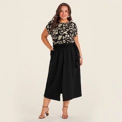 Blusa Manga Curta Plus Size Secret Glam Estampada