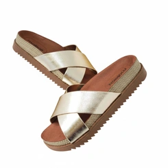 Tamanco Feminino Papete Moleca Dourada
