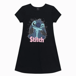 Vestido Infantil Menina Stitch Saia Rodada Cotton